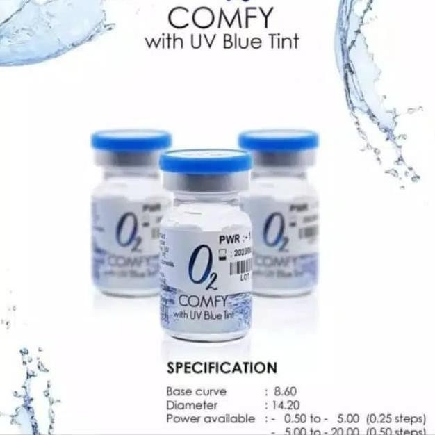 softlens O2 COMFY by omega bening tahunan/soflens clear s/d -10.00 JM23
