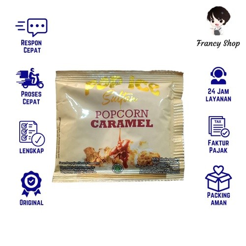 

Pop Ice Rasa Caramel Minuman Es Blender Eceran 1 Sachet 25 gr