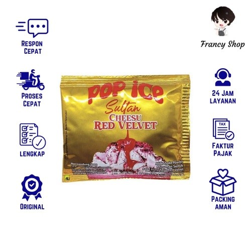 

Pop Ice Rasa Cheese Red Velvet Minuman Es Blender Eceran 1 Sachet 25 gr
