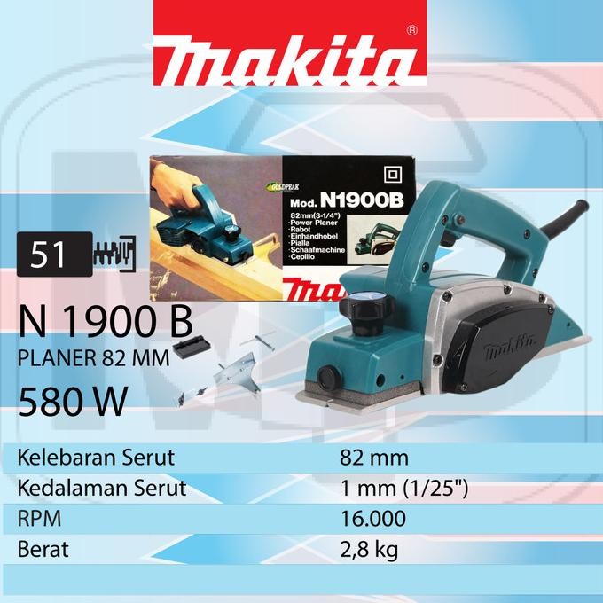 MAKITA N1900B MESIN SERUT KAYU / KETAM 82MM MAKITA