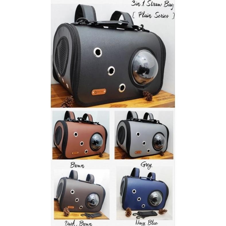Bay Bay Tas Kucing 3in1 Transparan (model 3in1 Straw Bag)