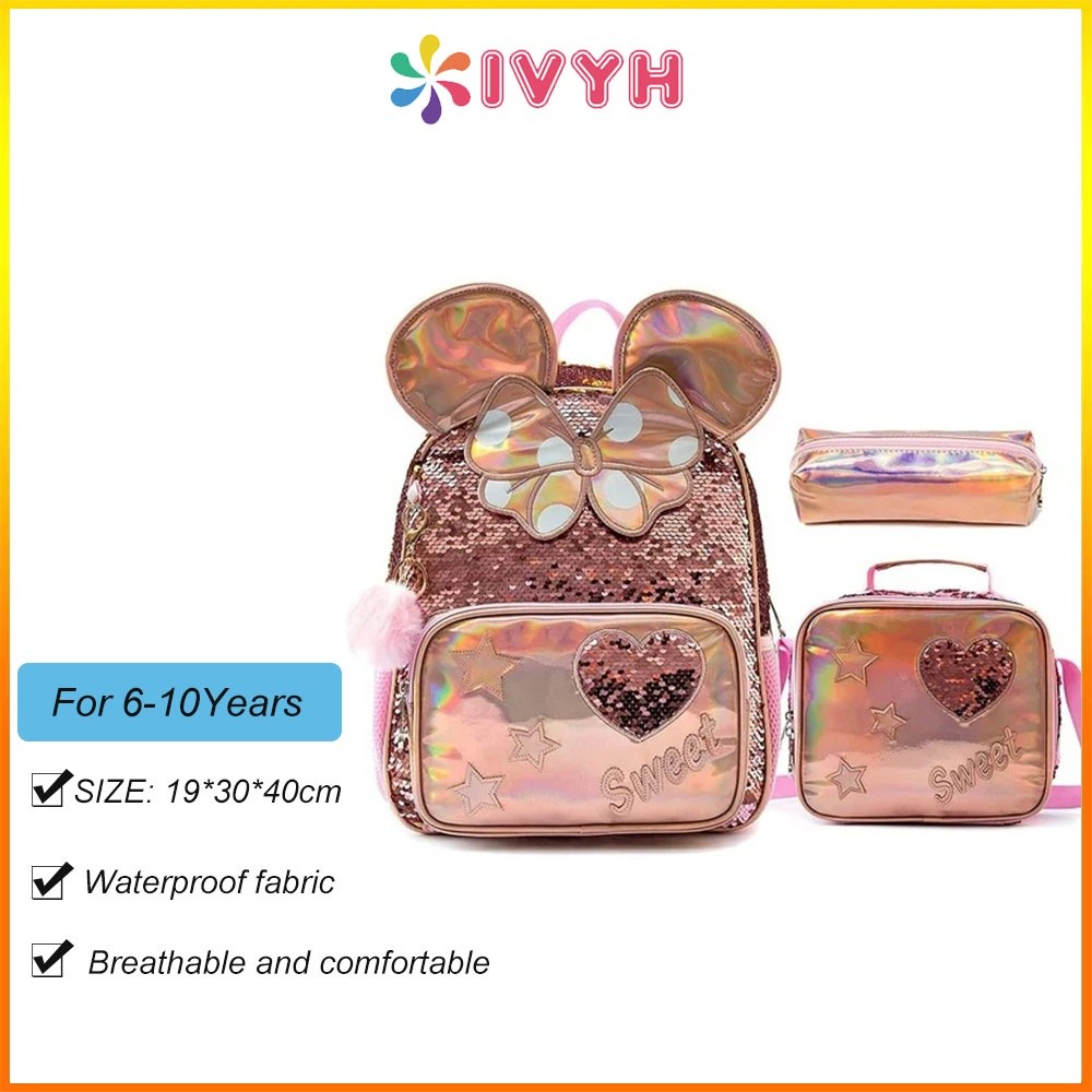 

3 Buah/Set 16 "Tas Smiggle Sekolah Perempuan 3D Desain Micky Ransel Tahan Air Bagpack untuk Anak-anak (Ransel + Tas Makan Siang + Tempat Pensil) Perjalanan Luar Ruangan |4A38173D|