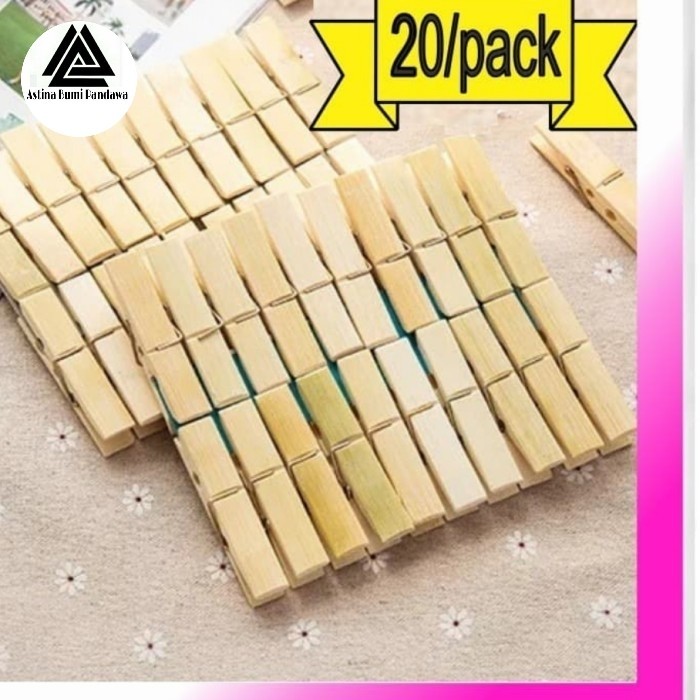 jepitan baju jemuran Kayu (20 pcs per pa)