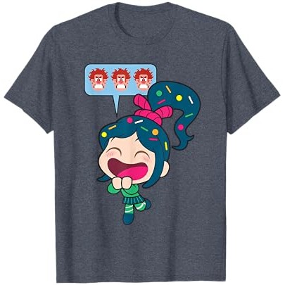 Disney Ralph Breaks the Internet Laughing Vanellope T-Shirt |DVYuOoMu|