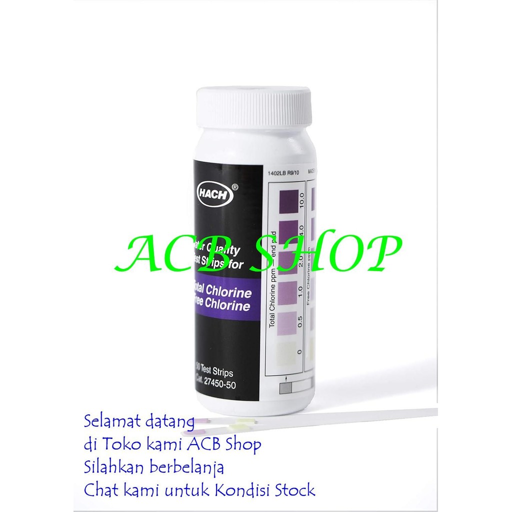 Hach Free & Total Chlorine Test Strips, 0-10 mg/L 2745050