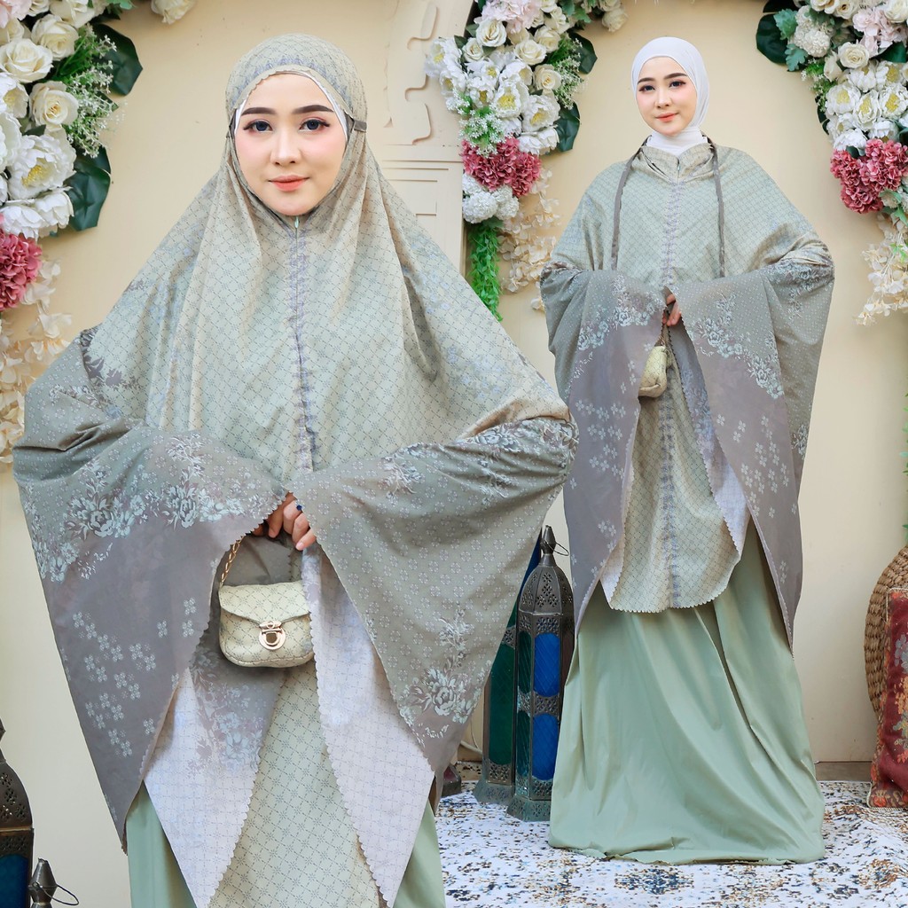 ILMY Mukena Traveling Mini Pouch ILMY Perasut Adem Simpel Tutup dagu/khodijah Jumbo Terbaru Cantik E