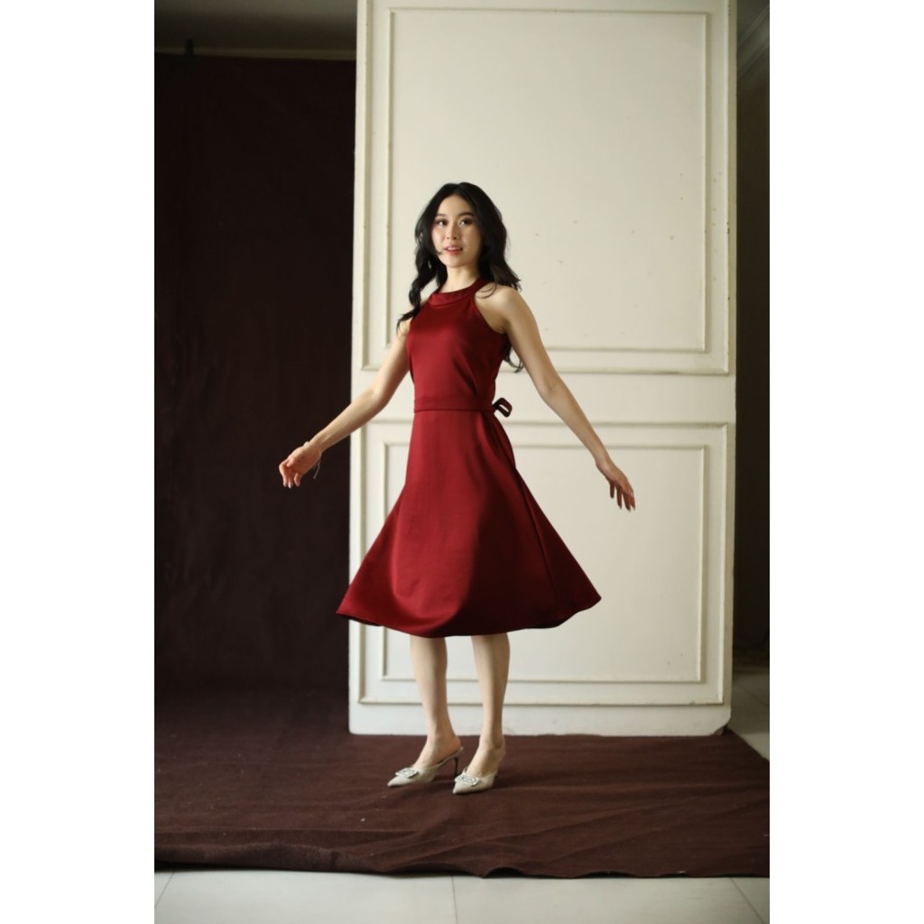 Pamela Dress Maroon - Atvezzo Wrap Dress