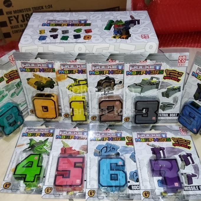 SUPER DEFORMED FIGURE Pocket Morphers 1 Set Angka 0-9 Original Emco