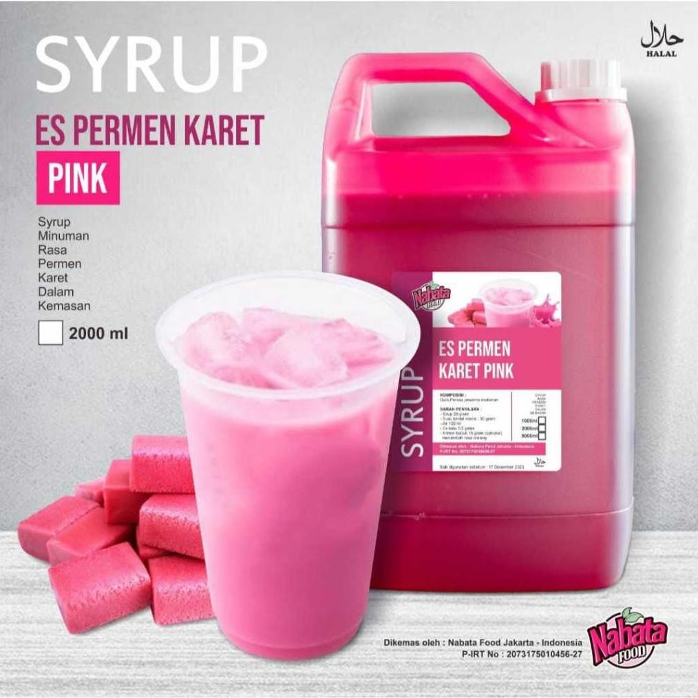 

Sirup Sirop Permen Karet Viral Surabaya 2 liter | Syrup Bubblegum Pink 2000ml