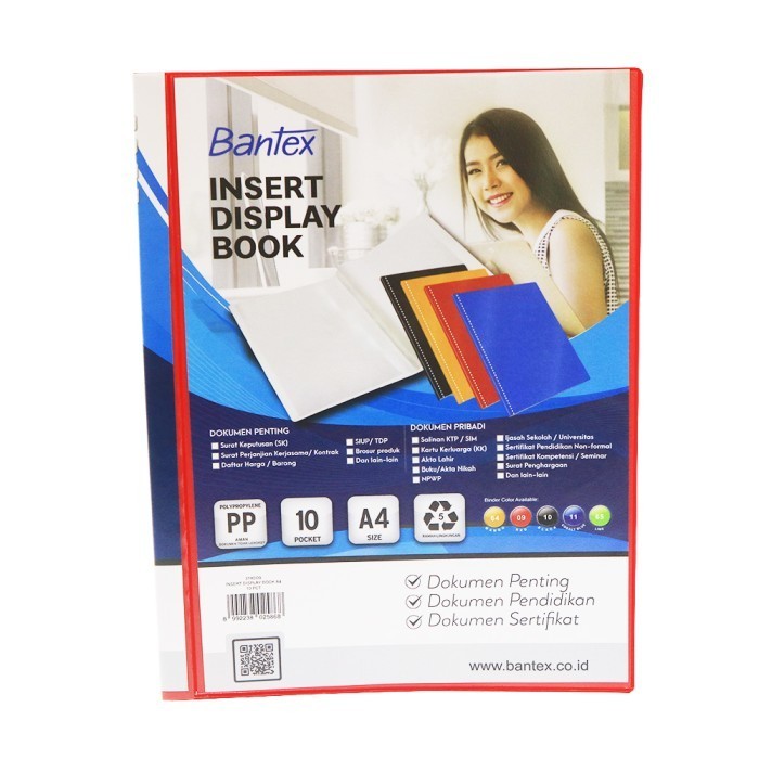 

Insert Display Book Bantex PP A4 Isi 10 Pockets Red 3140I09