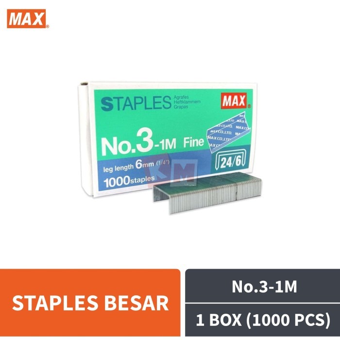 

NEW Isi Refill Stapler / Staples MAX No.3-1M (24/6) / Box