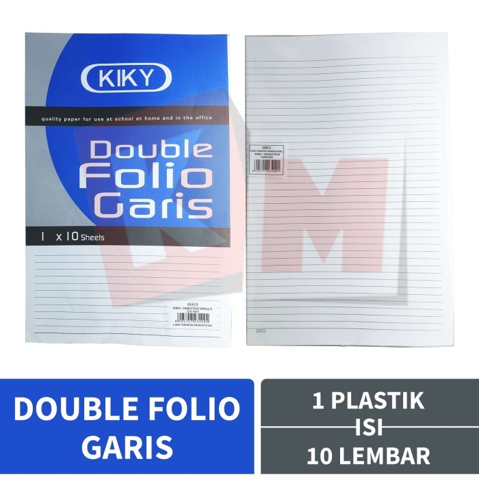 

HARGA DISC - Kertas Double Folio Garis Bergaris Kiky 1 Plastik Isi 10 Lembar