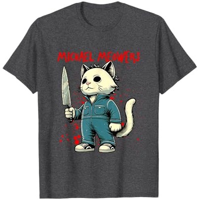 Film Horor Kucing Lucu Halloween Lucu untuk Kaus Pecinta Kucing Kitty |JVGPgiMW|