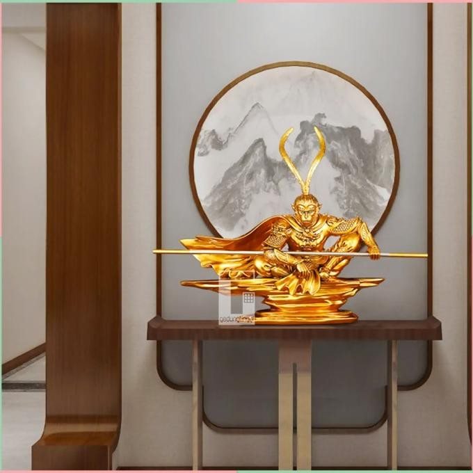 LKJ Patung Pajangan Sungokong Sunwukong Tongkat Kera Sakti Monkey King XL