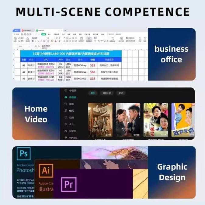 Komputer PC All-in-One Baru Layar Lengkung Gaming 24 Inci Core i3/i5/i7 RAM 16GB SSD 1TB Komputer Se
