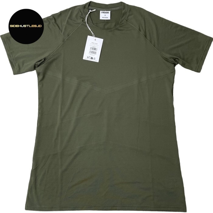 DEFECT SALE Gymshark Speed T-Shirt Core Olive size Small (100% Original) Gym Shark NO SHARK LOGO