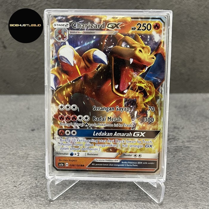 Kartu Pokemon Charizard GX RR Holo Hantaman Pertama Indonesia Version 038/150