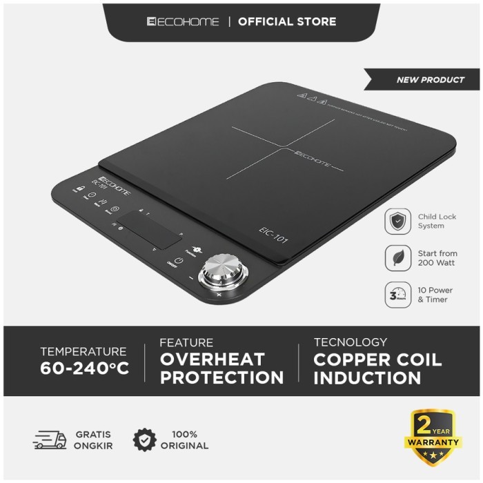 ECOHOME Induction Cooker EIC-101 Smart Kompor Induksi Listrik Low Watt / Kompor Listrik Portable