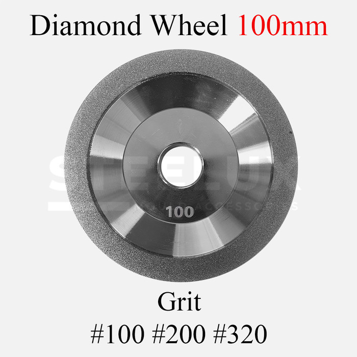 Gerinda Diamond Wheel 100mm Tinggi 22mm 4" Inci In Inch Grit #100 #200 #320 Grade 100x10x5x20 100 mm