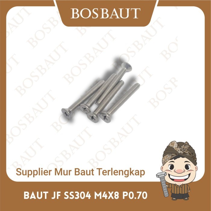 Baut JF Stainlees 304  M4X8 P0.70