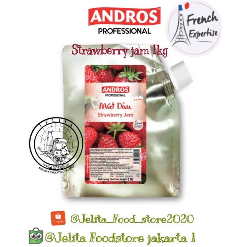 

Andros Strawberry Jam Doypack 1Kg - Selai Strawberry