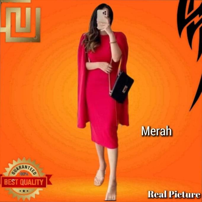 baju dress pesta wanita arumi gaun natal korea maxi rok dres putih HTM