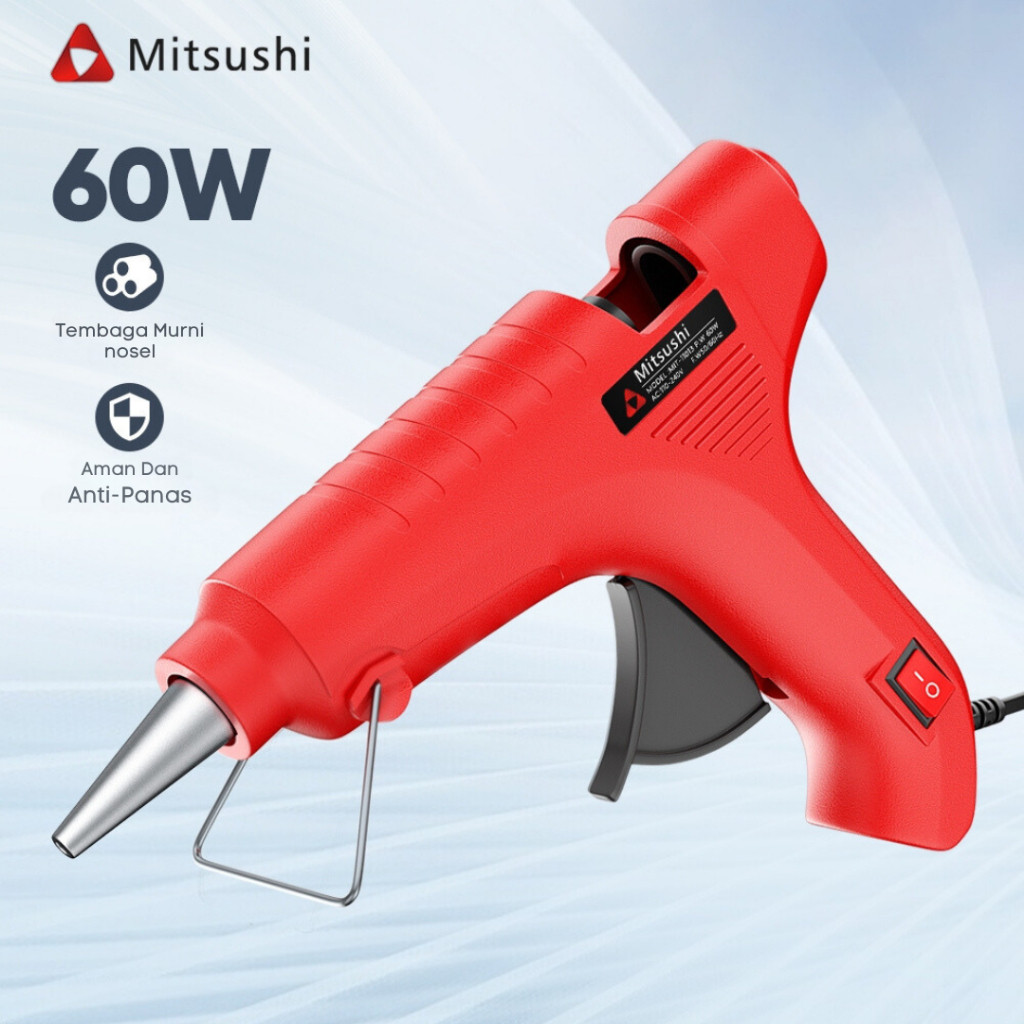 

Mitsushi Lem Tembak Pistol 60 Watt / Hot Melt Glue Gun On-Off 11mm Pencairan Lem Stabil Alat Lem Tembak Alat perangkat keras