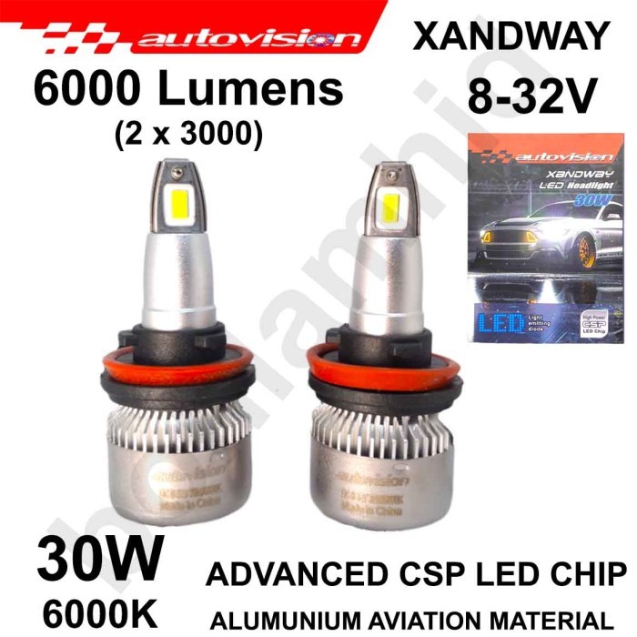 LAMPU LED H11 H16 AUTOVISION XANDWAY Headlamp 6000K Headlamp Foglamp