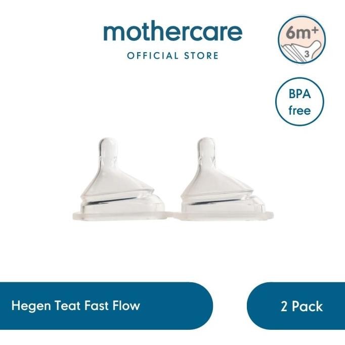 Hegen Teat Fast Flow (2Pk) - Dot Botol Susu Bayi Aliran Cepat HFS