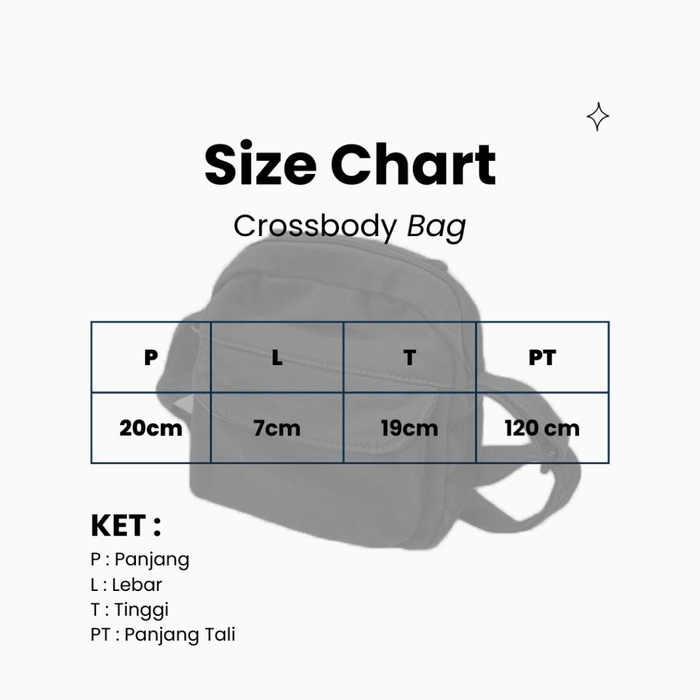 Promo Theclub Korean Crossbody Bag Medium Kanvas - Tas Selempang Hitam Canvas Pria Wanita Original