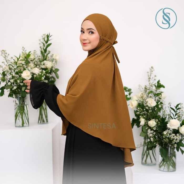 Jilbab Bergo Jumbo Crinkle Airflow Hijab Kerudung Syari Tali