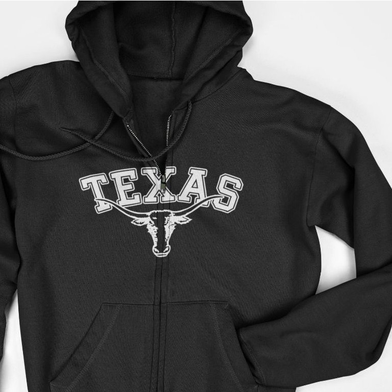 Jaket Hoodie Zipper - Texas Longhorn Logo