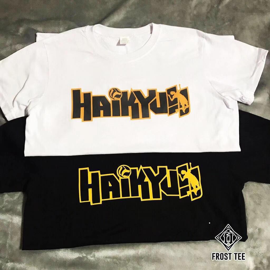 Kaos Trendi HAIKYUU Teks Pria Wanita Leher Bulat Kaos Katun |dCLicDdh|