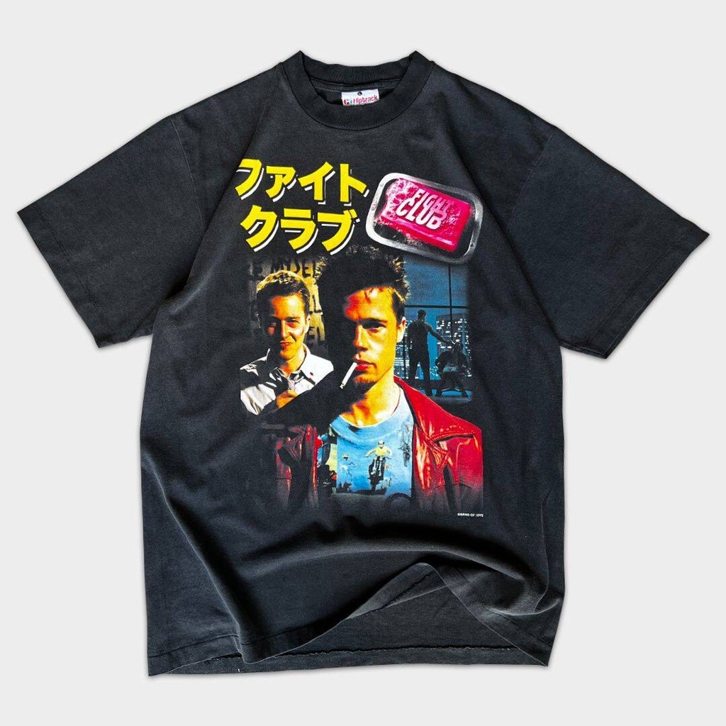 【BARU】 Kaos Band of Joys-Fight Club Label Hiptrack Dalam Bentuk Bahu Hitam Bleached Fade. |xGpEqQGx|