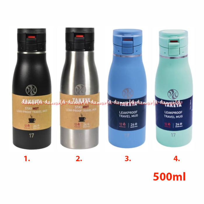 

Takeya 500ml Vacuum Flash Black Botol Minum Tahan Lama Panas Dingin