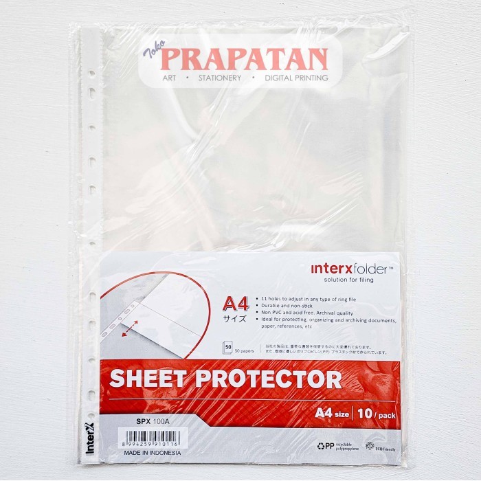 

Interx Sheet Protector Spx100 (Isi 10 Per Pack) Pelindung Kertas #Original