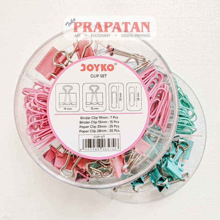 

Joyko Binder Paper Clip Set Clip-470~471 Set Penjepit Kertas #Original