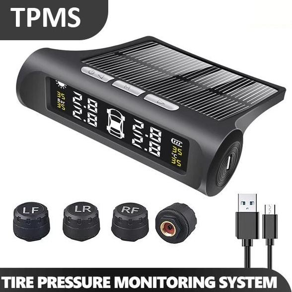 Tpms Solar Car Tire Pressure Monitor Pengukur Tekanan Angin Ban Mobil Original Dan Terpercaya