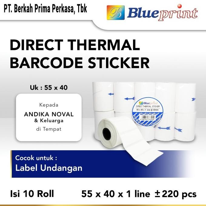 

Sale Direct Thermal Sticker / Label Stiker Blueprint 55X40X1 Line Isi 220