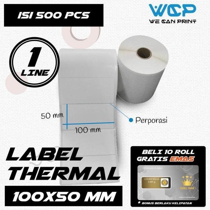 

Sale [10 Roll] Label Sticker Thermal 100X50 Printer Thermal Stiker Grosir