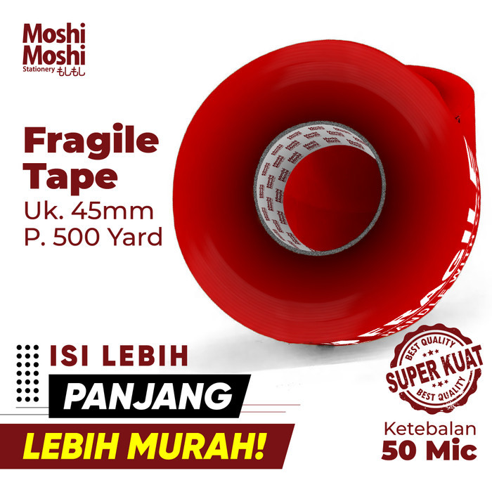 

Lakban Fragile Moshi Kuma 2 Inch 500 Yard Isolasi Tape Perekat