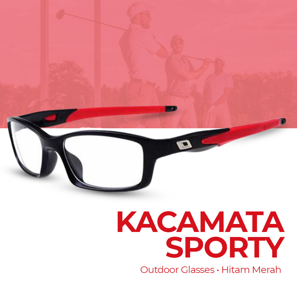 Kacamata Sporty Outdoor Glasses Silicone Frame - 9837 - Hitam Merah | PBN