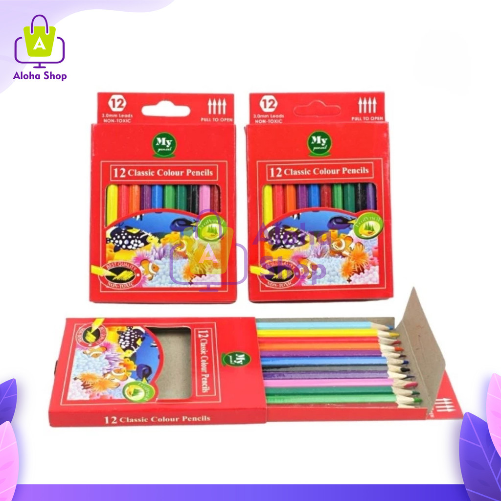 

AS Pensil 12 Warna Pendek Mini MY PENCIL / Color Pencil Set Anak Anak