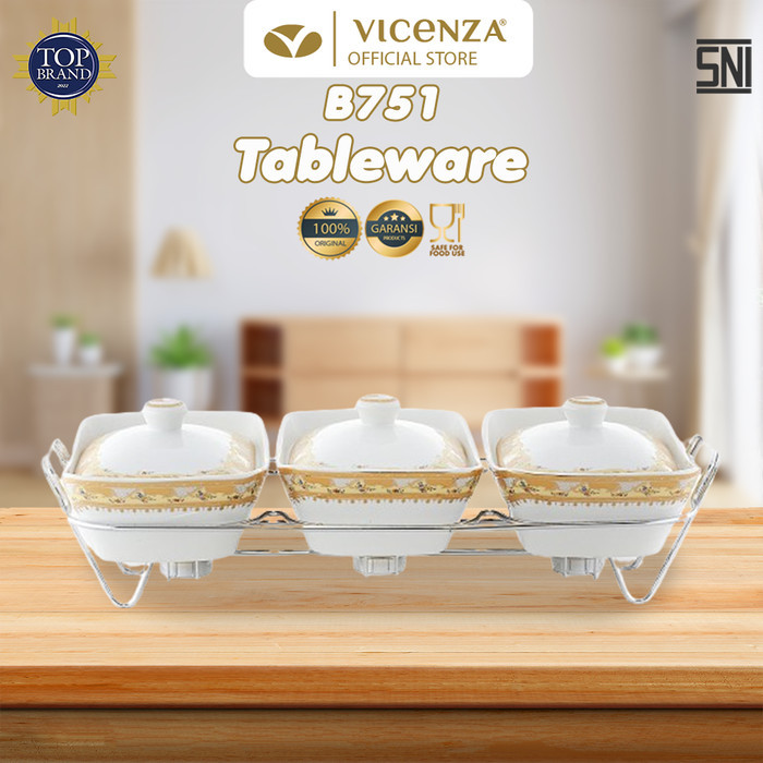 BERMUTU Vicenza Casserole With Rack - Wadah Saji Makanan Snack B751 Camelia