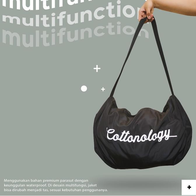 Sale Cottonology Jaket Tas Pria Hitam Multifungsi