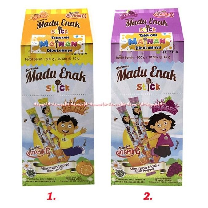 

Madu Enak Stick 20pcs Minuman Madu Rasa Jeruk Anggur Vitamin C