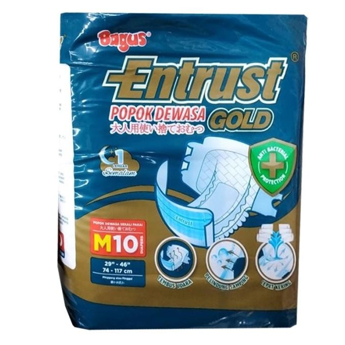 

Bagus Entrust Gold Popok Dewasa Plester Perekat M 10 Diapers Orang Tua