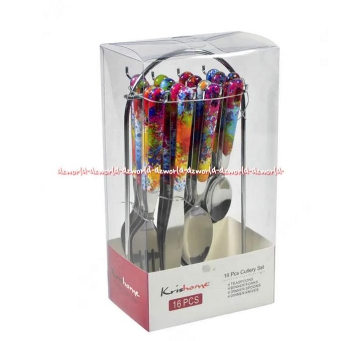 

Krishome Cutlery Set Peralatan Sendok Garpu Pisau Makanan 16pcs