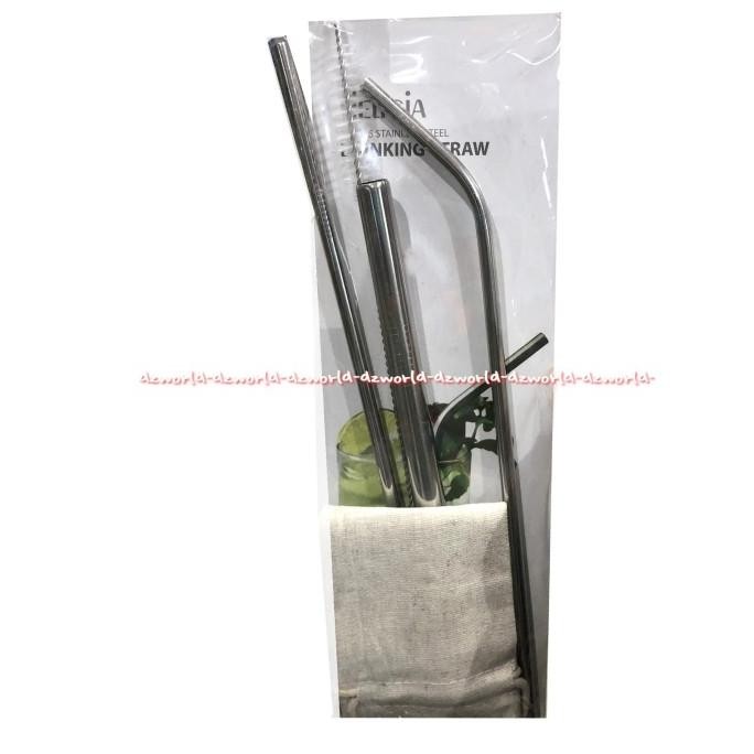 

Delicia Drinking Straw Stenless Steel Sedotan Besi Dengan Sikat