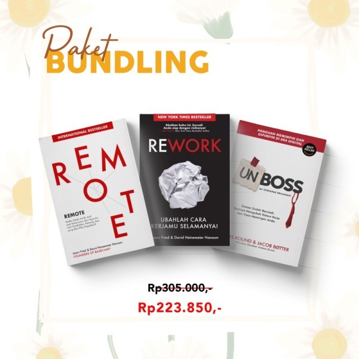 Buku Paket Bundling 3 Buku Remote, Rework, dan Unboss (Renebook)